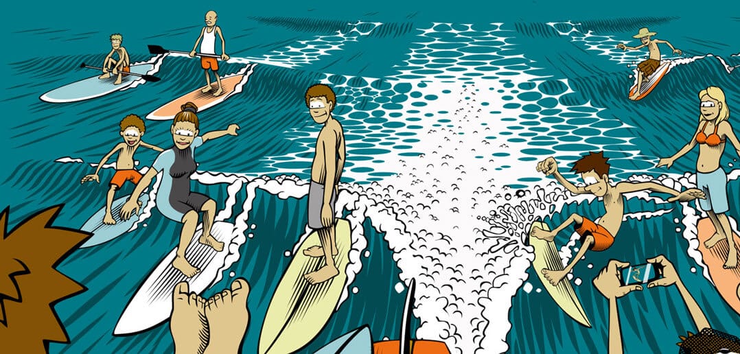 wellenreiten auf dem see bei berlin