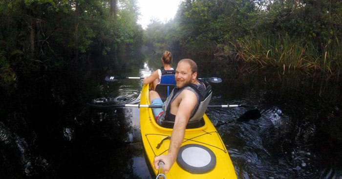 Sebastian beim Kayaken