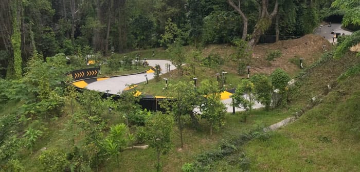 Skyline Luge Sentosa Strecke Abfahrt