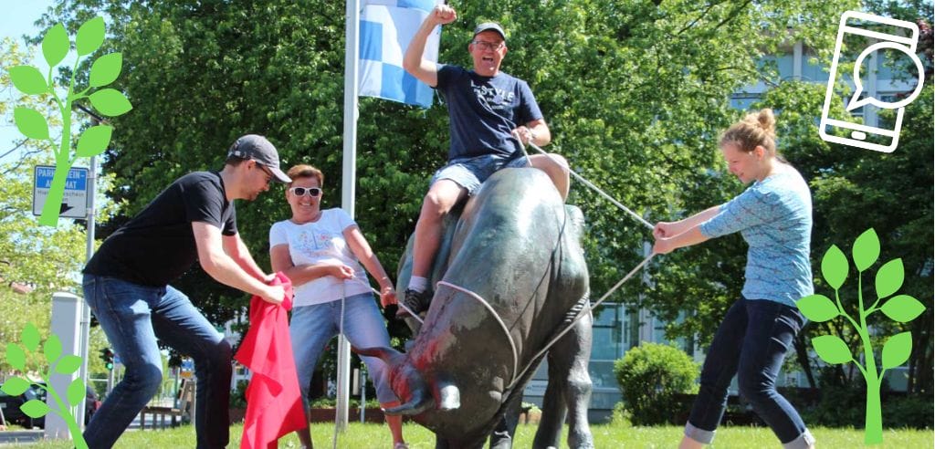 Nachhaltige Rallye bei der gemeinsam Bäume erspielt werden