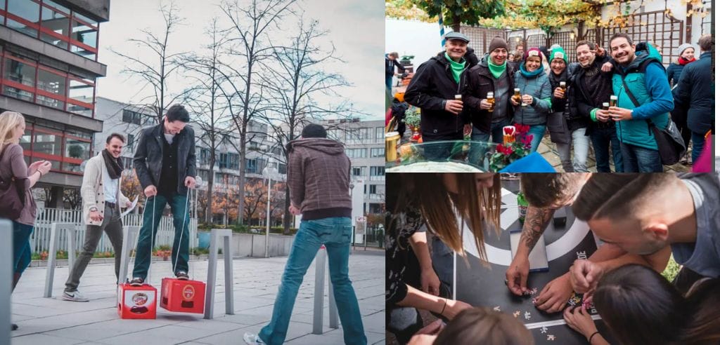 Spaß für Erwachsene betreutes Trinken und Teamspiele