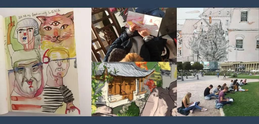 Malen Zeichnen Gestalten beim Kunst-Workshop in Stuttgart