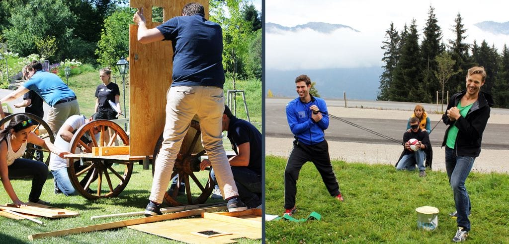 Beispiele für Teamaufgaben bei der Team Challenge