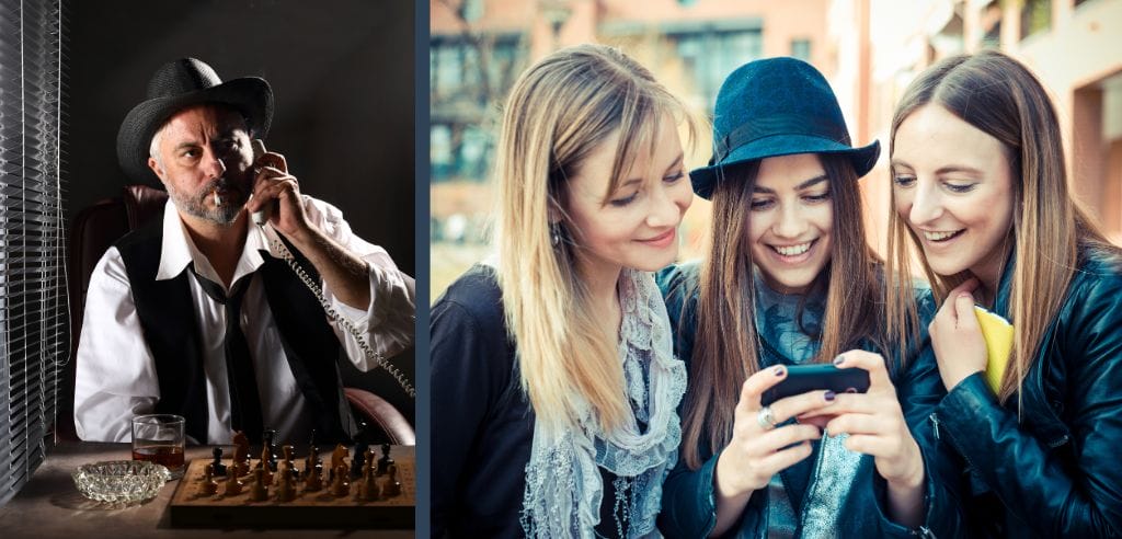 Sir Peter Morgan gibt seinen Praktikanten Informationen durch