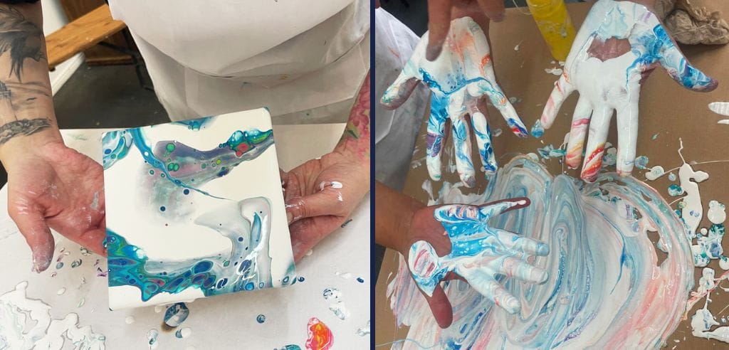 teambuilding mit fließfarbe flow art atelier berlin