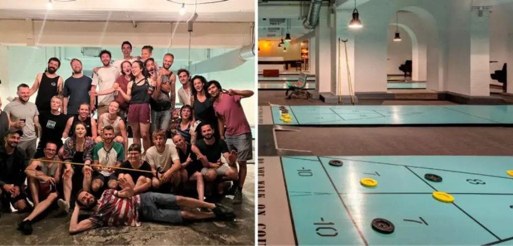 shuffleboard spielen gemuetliche aktivitaet zum sommerfest